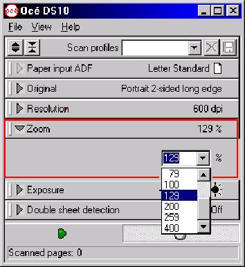 Zoom section [13] Zoom [13] Zoom To change the zoom factor, select a pre-defined percentage or enter the desired value directly in the combo box (range
