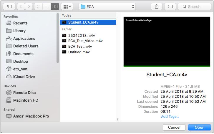 ECA Video Submission Student Guide 13 Once the compression is completed, the compressed video will be made available in your specified folder.