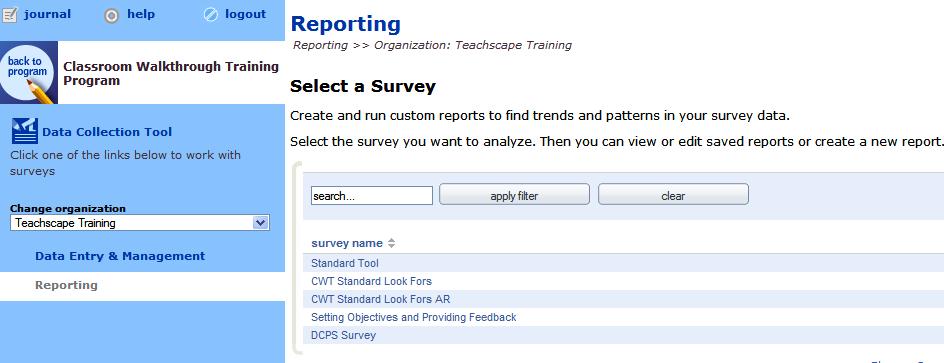 REPORTING In the Reporting section, you may create custom reports and save them as templates to be run at any time.