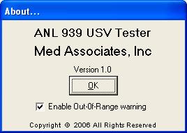 Menu Selections Figure 9 - Menu Options Reset ANLs Checks for any additional ANL-937-1s that may have been connected to the computer after the software application was opened.