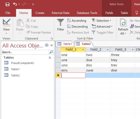 Enter Data in a Table Change table view to Datasheet view Enter data When you are finished entering data,