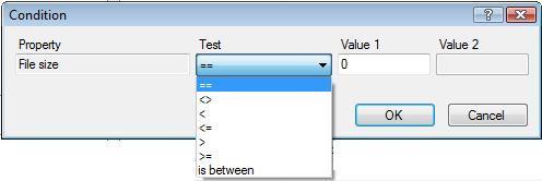 2.5.2.1 Scenario Conditions Types Condition based on Numeric Values Comparison: In this dialog box to test the Condition, you can configure the parameters to test the properties based on Numeric