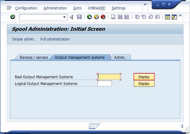 2. Click Extended Admin and go to the tab Output Management systems. 3.
