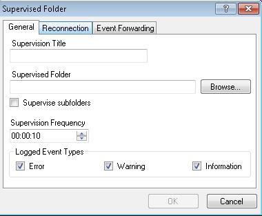 Supervised PC Folder: General Figure 60: Supervised Folder General Supervision Title: Enter an appropriate title for the task you want to supervise. (This field is mandatory.