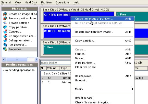 8 10. Now once you are in the Hard Disk Manager you can now begin to create an image to the network share created earlier.