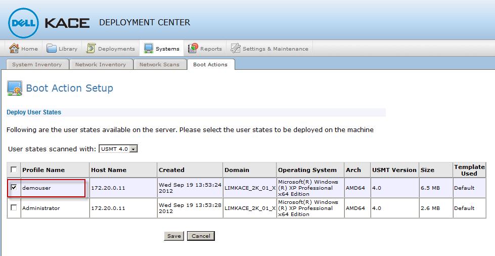 9. Select to deploy demouser from the Deploy User States