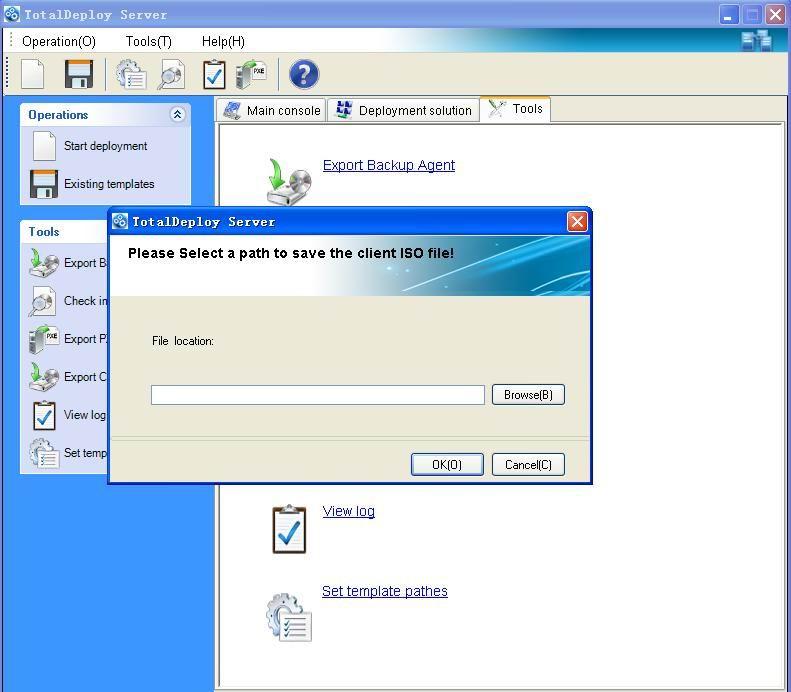 2. Click browse button to select a path to save the bootable ISO image. 3. Click OK. 8.