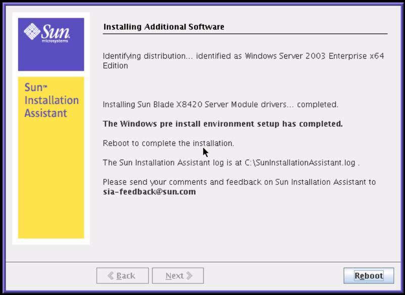 9. In the Installing Additional Software dialog, SIA installs additional platformspecific drivers, as needed. Review the information presented. Windows example: Linux example: 10.
