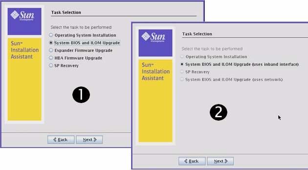 To Upgrade the System BIOS and ILOM 1. Select the System BIOS and ILOM Upgrade task, and then click Next.