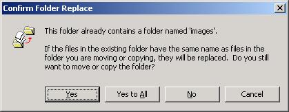 (6) If an overwrite confirmation dialog box appears during the process,