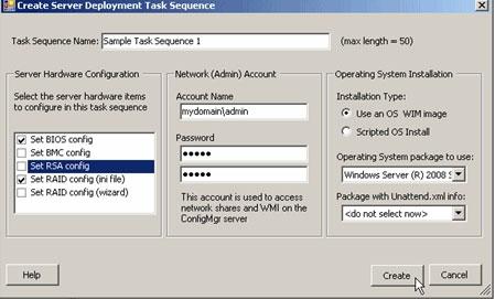 Figure 4. Settings in the Create Server Deployment Task Sequence wizard 5. Required: Select the IBM version of the Configuration Manager boot image.