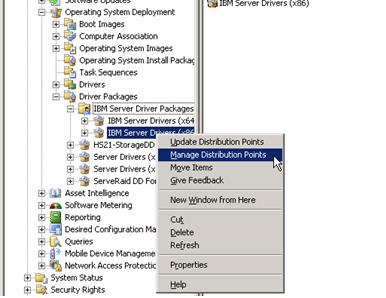 From the console, click Computer Management Operating System Deployment Driver Packages IBM Server Driver Packages node. 2.