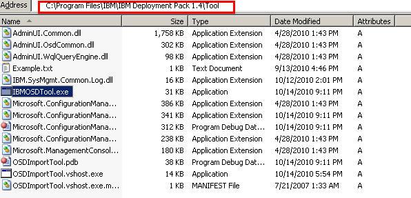 Import x86 tools from SEP package into Configuration Manager About this task The IBMOSDTool can be used to import drivers into SCCM, this tool can be found under the IBM Deployment Pack, v1.