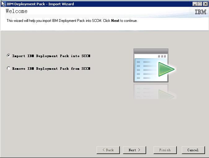 Installation procedure Before you begin Download the IBM Deployment Pack from IBM website: http://www.ibm.com Procedure 1. Double-click on the setup executable file (.