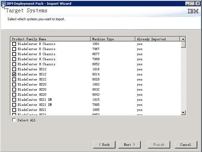 4. Select Import IBM Deployment Pack to SCCM and click Next. The Target Systems page appears. Figure 2. Target Systems page 5.