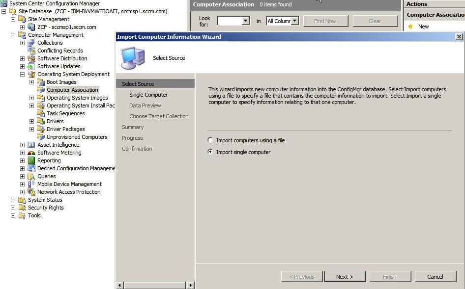 Figure 24. Import Computer Information Wizard 2. Select Import single computer, and click Next. 3.