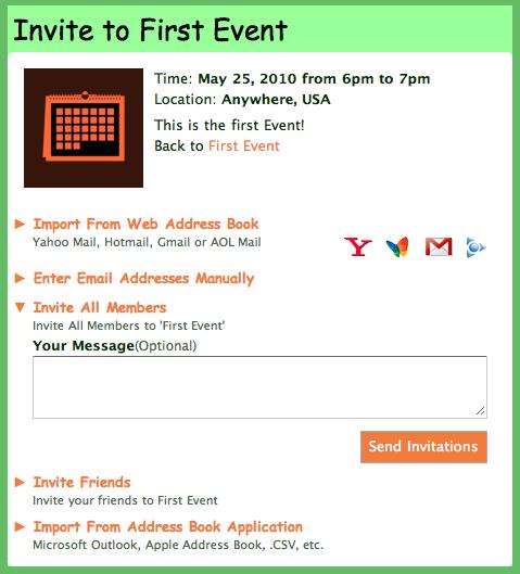Once you ve created the event, you can invite people to the event.