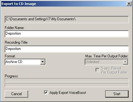 Export to CD Image Transcriber Live 9 has the ability to export files for burning to a CD.