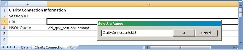 Add a Web Connection Definition The following figure shows the Data Manager with a basic external data connection setup: The following figure illustrates the corresponding, embedded spreadsheet for