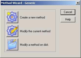 When you click this button, the Method Wizard will appear, allowing you to select how you want to use