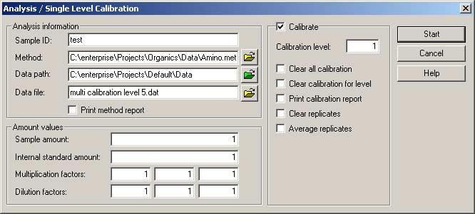 Calibrate Using a Stored Data File In order for the software to calculate amounts for unknown samples, your method must contain the areas generated for each component in your standard sample.