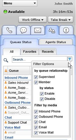 8x8, Inc Enhanced Queue and Agent Directory Filter for Queue Search Filter for Agents Search