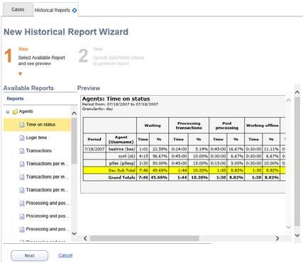 8x8, Inc Supervisor Console - Enhancements Historical Report Wizard Step 1 Step 2 You can