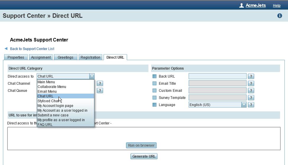 8x8, Inc Configuration Manager - Enhancements Support Center Fetching Direct URLs Support Center offers direct URLs to embed into your webpage facilitating better customer support service. In 8.