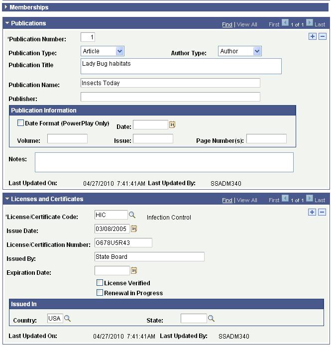 Managing PeopleSoft Admission Transactions Chapter 1 Participation Details page (3 of 3) Reviewing Applicant s Additional Personal Information Access the Additional Personal