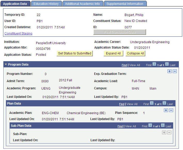 Chapter 1 Managing PeopleSoft Admission Transactions