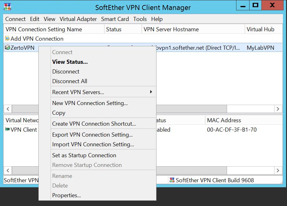 The SoftEther server forwards IP traffic to and from the server subnet. 18.