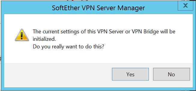 6. Click Yes to start the VPN server