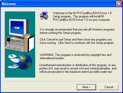 Windows 2000/XP (Without XP Service Pack 2) 1. If you do not have your system configured to allow autorun CDs, you must run SETUP.EXE to install the NI CardBus-8310 driver. 2. Follow the prompts to install the software.