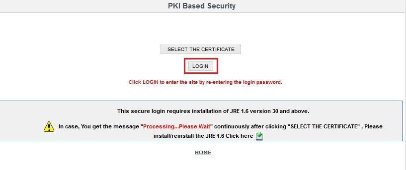 4. Click on LOGIN button and reenter your LOGIN PASSWORD as shown in below figure.