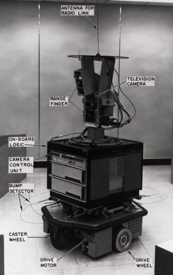 robot (late 1960s) Source [8] qg Source [8] qi First AI-controlled robot.