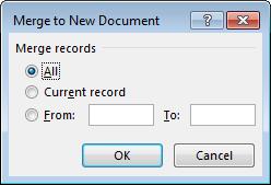 You will see the Merge to New Document dialog box.
