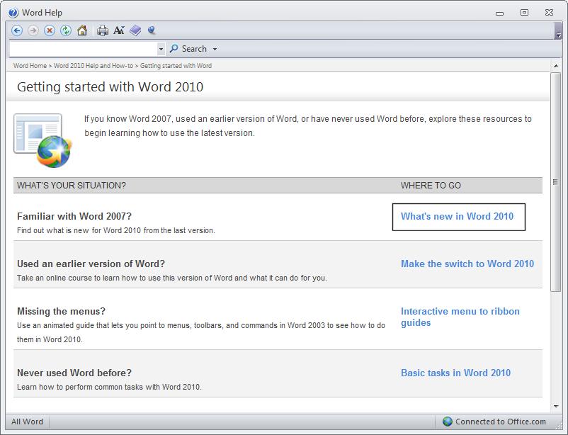 WORD 2013 FOUNDATION Page 25 Click on the 'What's new in Word 2013' topic and you will see a