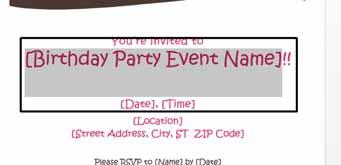 Type in the event name for instance you could use the words: Romans Birthday Party