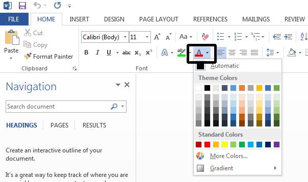 Font colour You can apply different colours to your text which can add impact to your documents if you are going to print them using a colour printer.