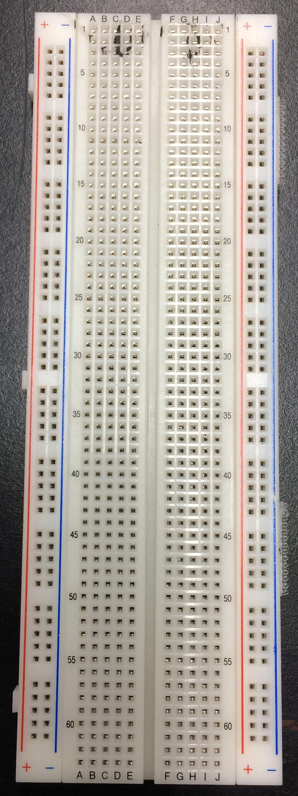 The other style is the small breadboard such as you were probably required to get for E80 or E84. It is lacking several of the conveniences of the larger boards, but is still serviceable.