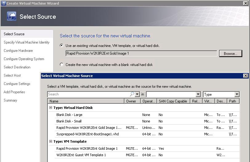 Deploy a New Hyper-V Guest from a SAN Copy-capable Template Overview Now that a SAN copy-capable template has been created from a gold image guest VM, thinlyprovisioned guest VMs can now be deployed