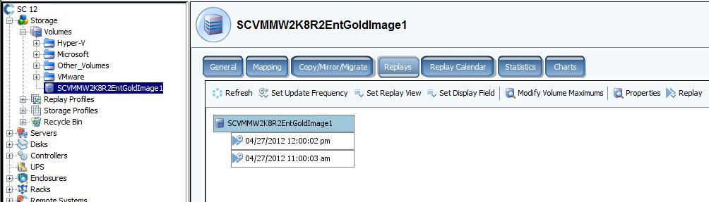 Center, before clicking on Create, open the Storage Center Manager GUI per the steps in the following section to follow along as SCVMM 2012 leverages SMI-S to thinly provision the new volume.