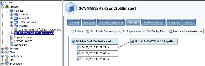 Figure 142: SCVMM 2012 creates a new rapid provisioned logical unit 5) The Creates new storage logical unit step of the job in SCVMM 2012 will complete in a few seconds as shown in Figure