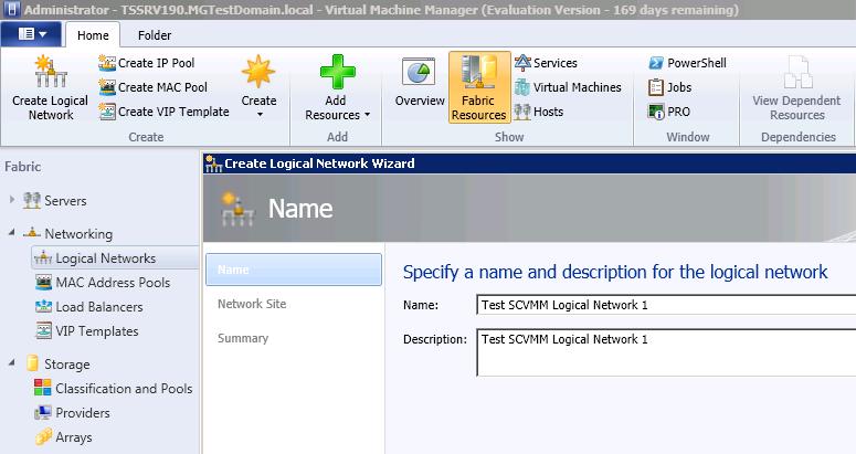 Configure Networking SCVMM 2012 s global network configuration settings are configured by default to automatically create and assign logical networks and network sites to new server hosts and guests