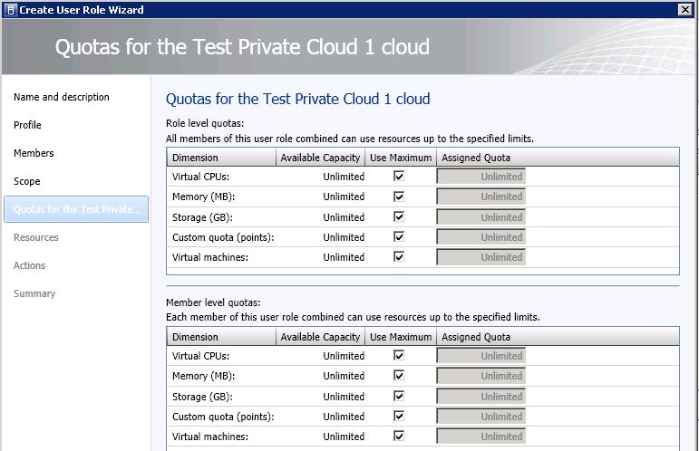 In the example shown in Figure 62, Test Private Cloud 1 is the only private cloud available. Click on Next.