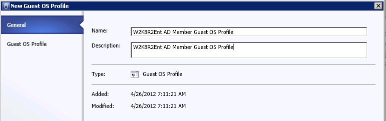Figure 77: Create a guest OS profile 1) From the Library workspace in the SCVMM 2012 Manager console, click on Create under the Home tab, and choose Guest OS