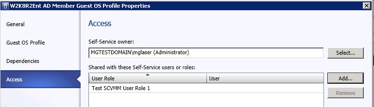 8) Under the Access tab, click on the Add button and select the desired role.