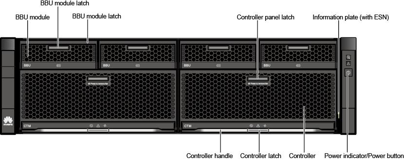 4 Hardware Architecture Front View Figure 4-13 shows the front view of a controller enclosure.
