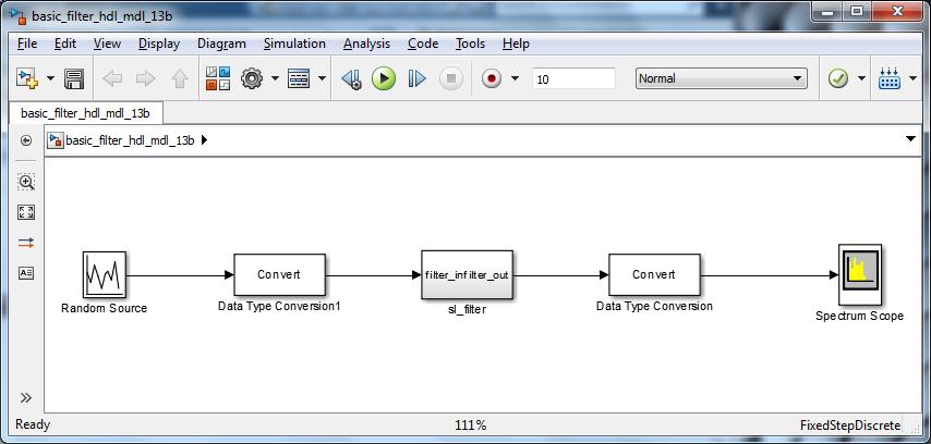 Example: Generating DPI-C code Configure model as fixed-step discrete Select target file for Embedded Coder: systemverilog_dpi_ert.