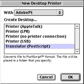 Select AdobePS in the With drop-down list.